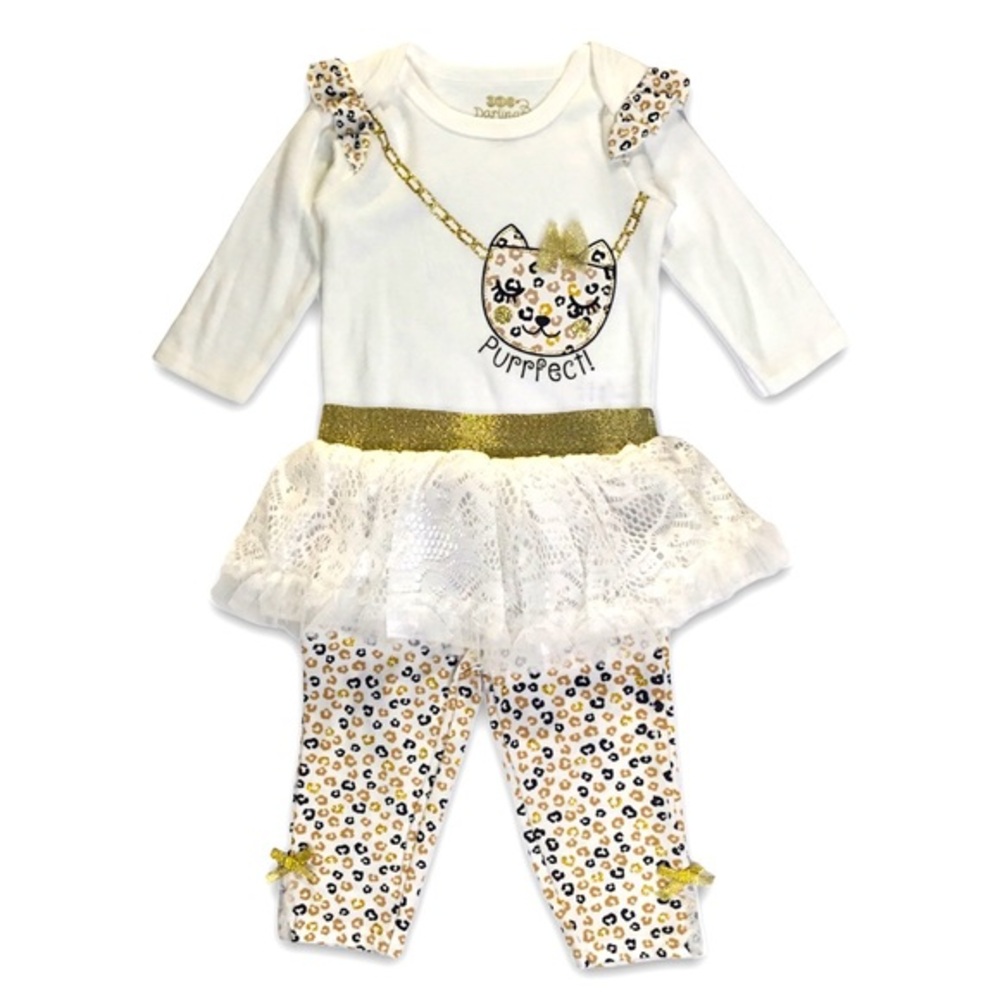 NEW Girls 6-9M Outfit Leopard Matching Set NWT